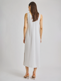 Walker V-Neck Dress in White
