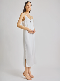 Walker V-Neck Dress in White