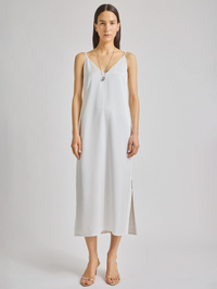 Walker V-Neck Dress in White