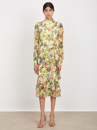 Isa Ruffle Dress in Plumeria Lemon by SALONI-PLUMERIA LEMON-AMY Atelier