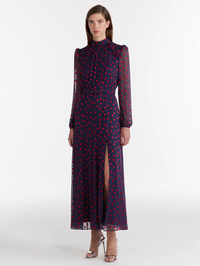 Jacqui B Dress in Navy Bright Rouge by SALONI - View 4