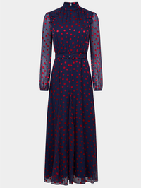 Jacqui B Dress in Navy Bright Rouge by SALONI - View 5