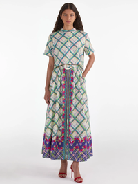 Judi Skirt in Quail Check by SALONI - View 2