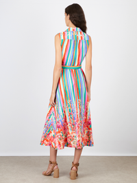 SALONI Kirat Belted Midi Dress in Rainbow Meadow in RAINBOW MEADOW – Image 2
