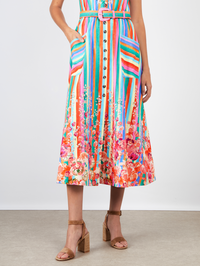 SALONI Kirat Belted Midi Dress in Rainbow Meadow in RAINBOW MEADOW – Image 4