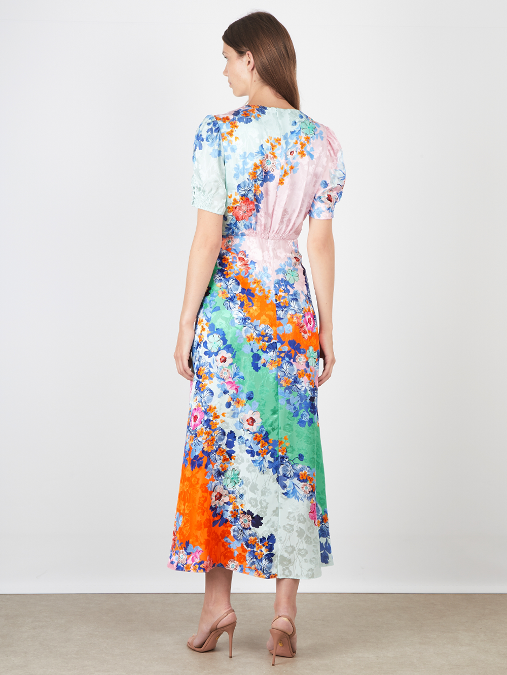 Lea Long Dress in Papaver Cascade - Papaver Cascade US4/UK8