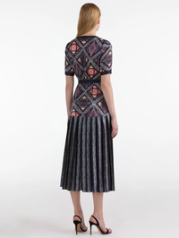 Lea Shirt C Dress in Compass Navy Ikat by SALONI - View 2