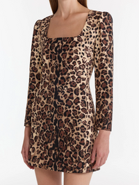 Shree Short Dress in Cheetah Gradient by SALONI - View 3