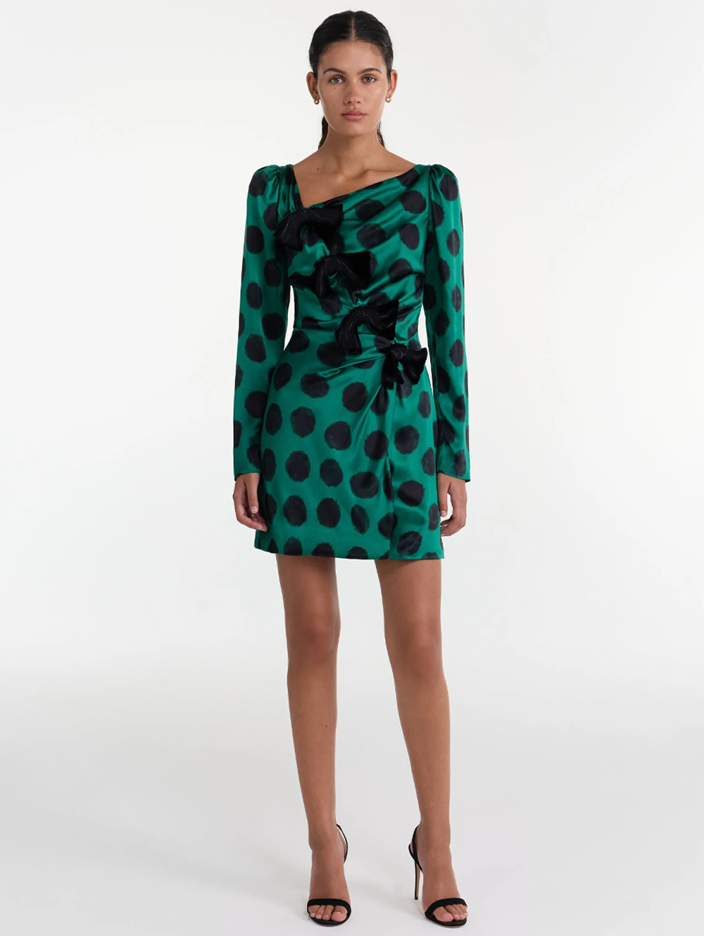 Kelly Mini B Dress in Emerald Giant Polka