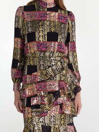 Isa Ruffle Dress in Budapest Lineae