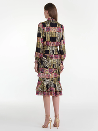 Isa Ruffle Dress in Budapest Lineae