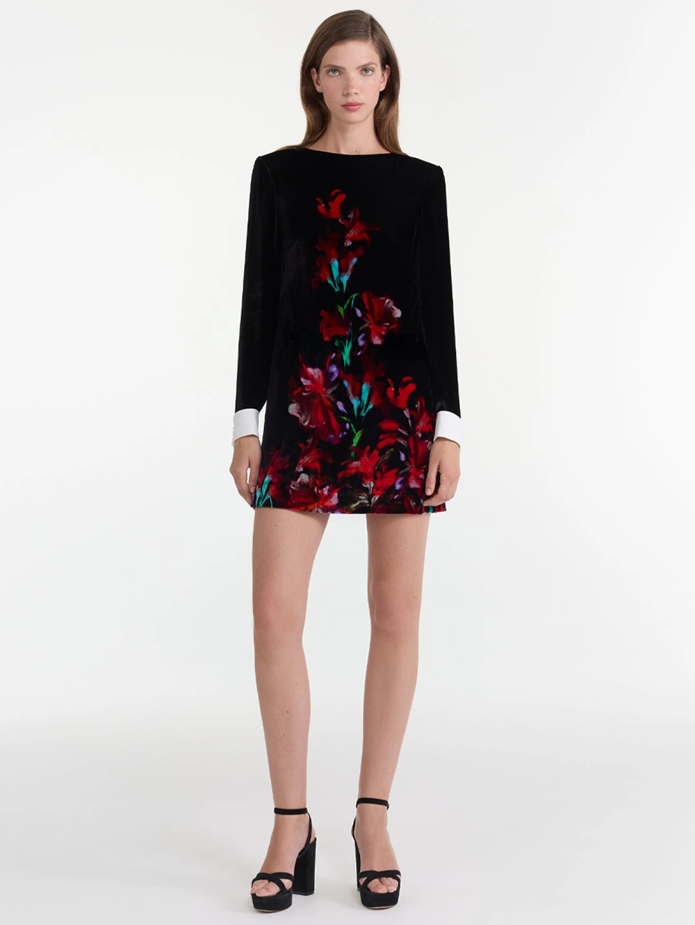 Lucia Short Dress in Aquarelle Rouge