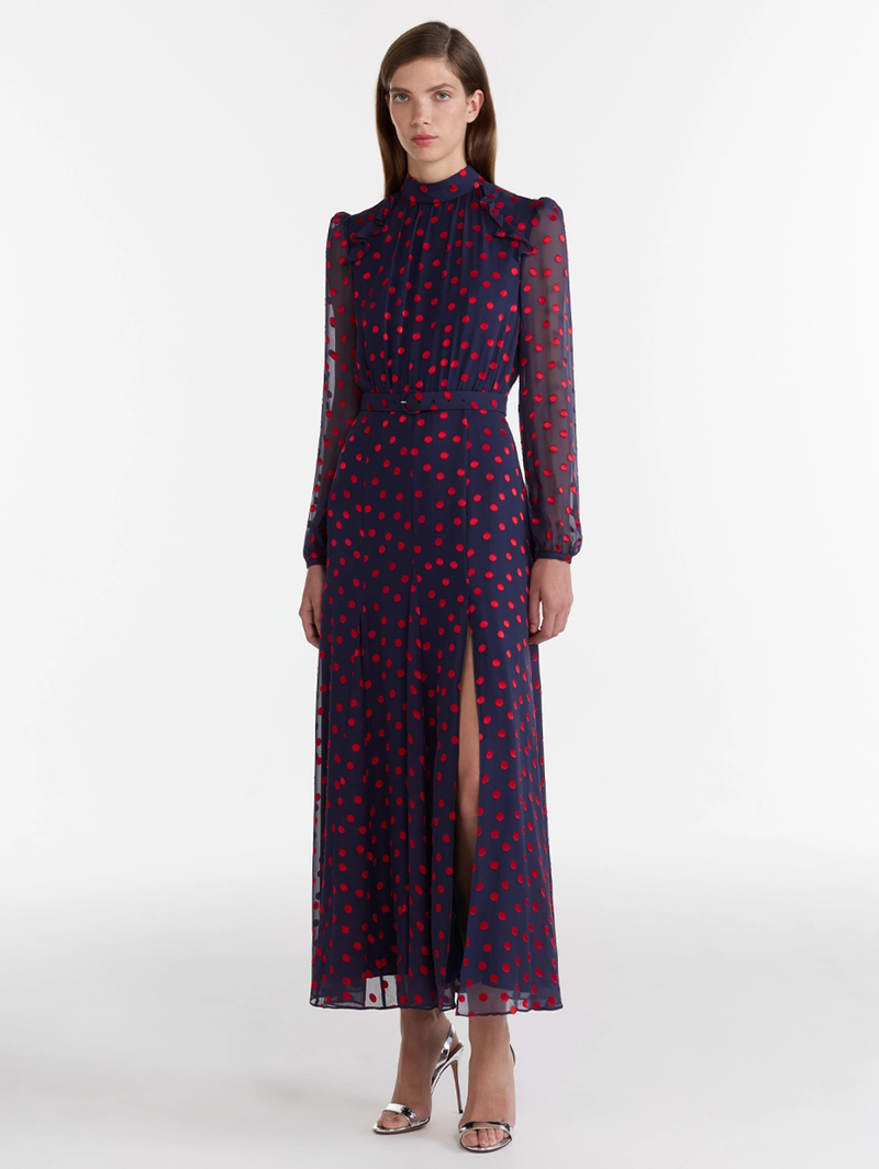Jacqui B Dress in Navy Bright Rouge