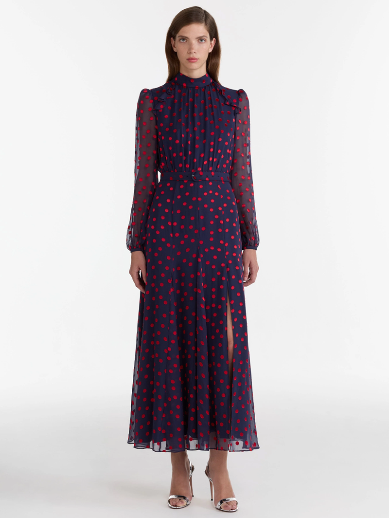 Jacqui B Dress in Navy Bright Rouge