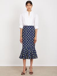 Portia Midi-B Skirt in Polka Lemon