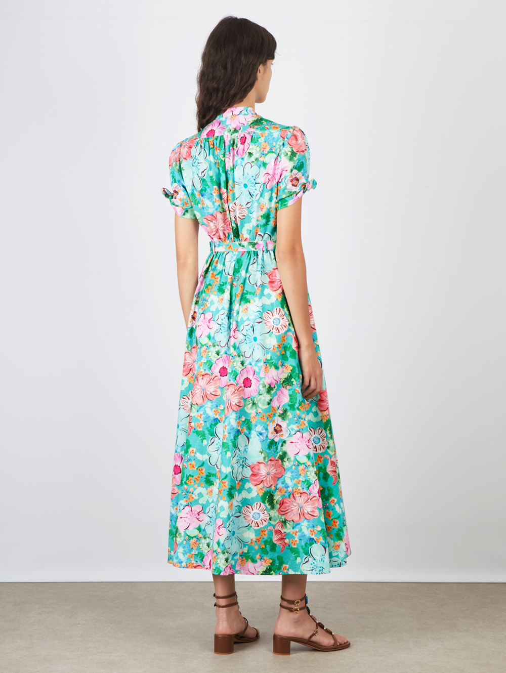 knee length dresses for ladies Lea Long Dress Noir Hidden Ophidian  SALONI