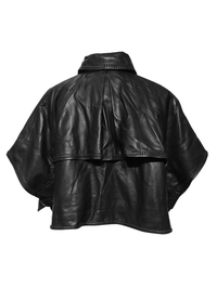Vontel Onxy Black Leather Cape