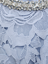 Blue Flower Lace Mini Dress by SELF-PORTRAIT - View 5