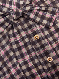 Brown Check Chiffon Blouse by SELF-PORTRAIT - View 5
