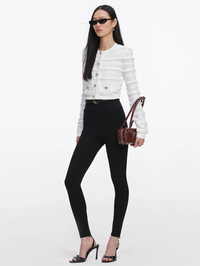 White Pointelle Diamante Cardigan by SELF-PORTRAIT - View 5