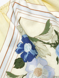 Yellow Floral Linen Shorts by SELF-PORTRAIT - View 6