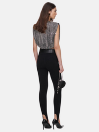 Silver Rhinestone Drape Top