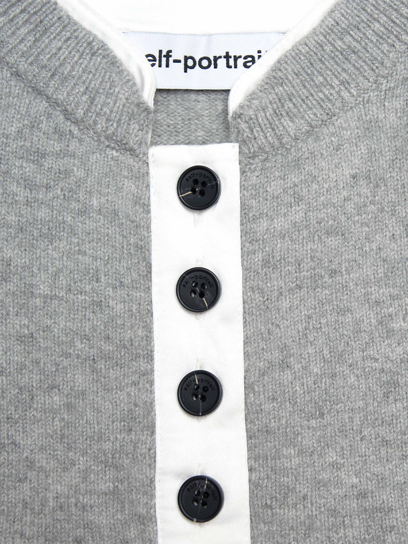 Grey Short Sleeve Knit Top
