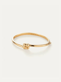 Slim Woven Square Bangle In High Polish Gold