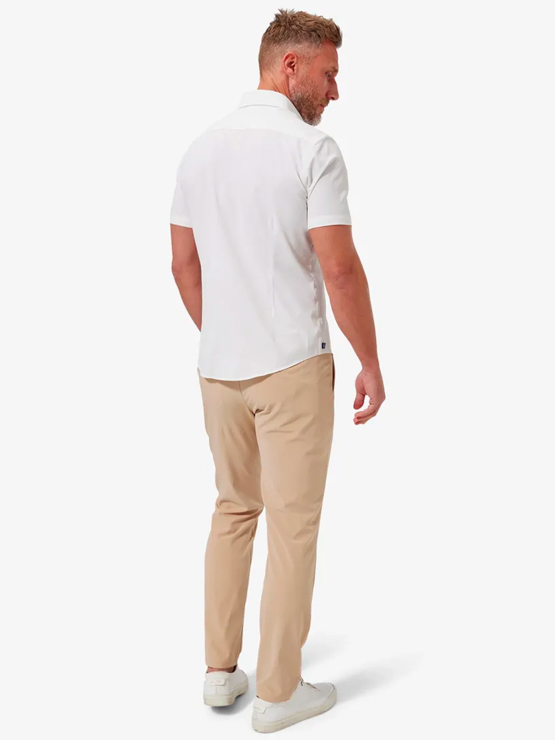 Leeward Short Sleeve Shirt in White Solid