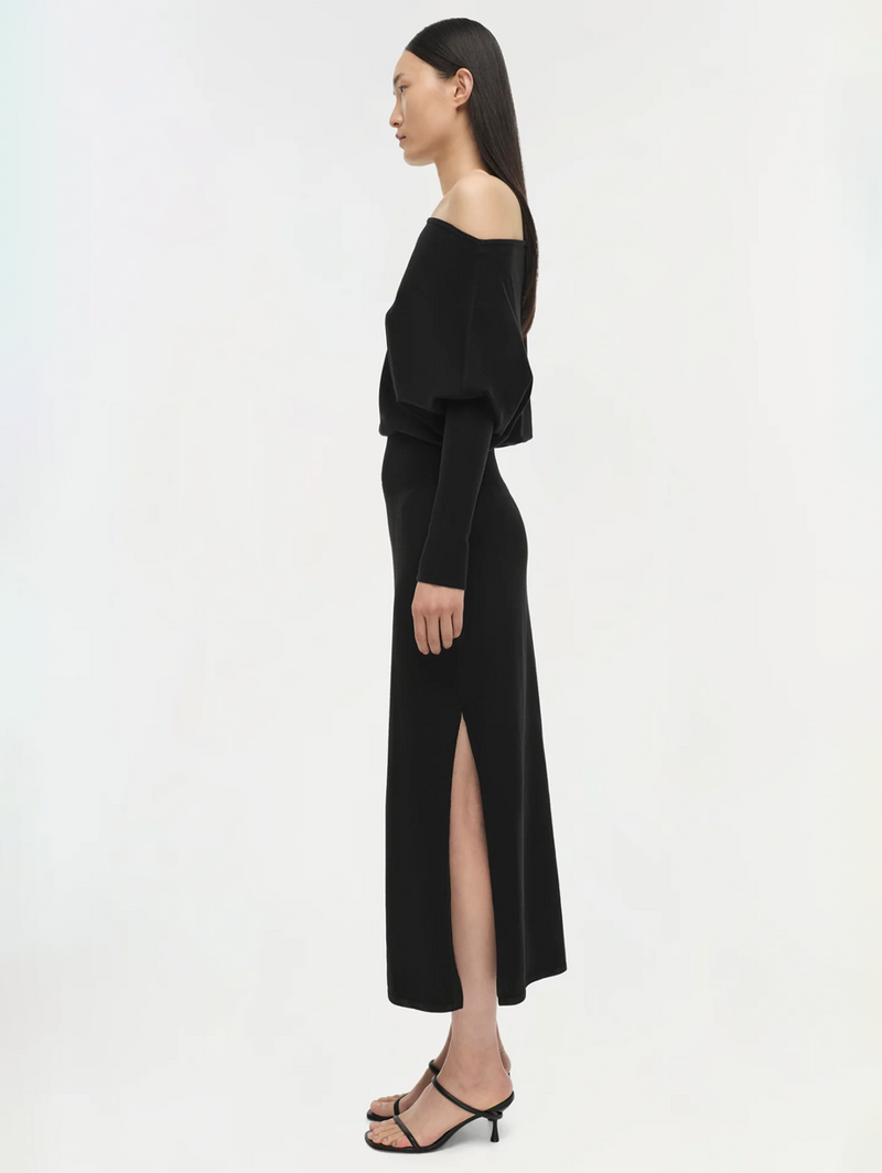 Janese Off Shoulder Knit Midi Dress