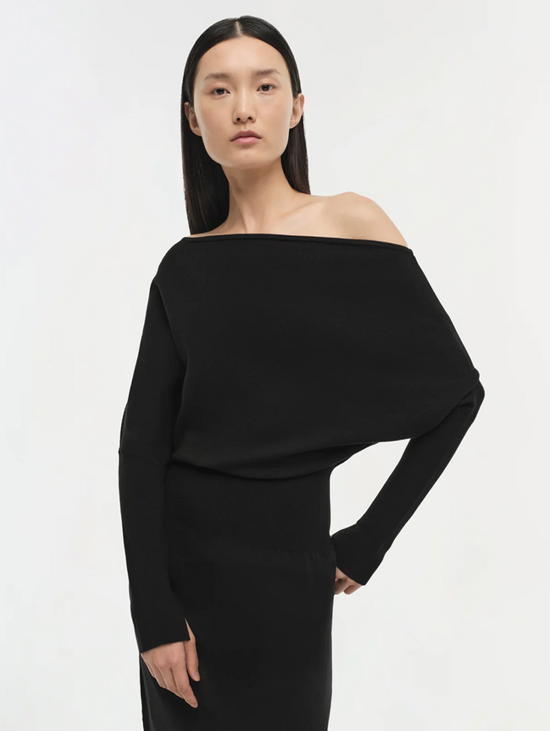 Janese Off Shoulder Knit Midi Dress