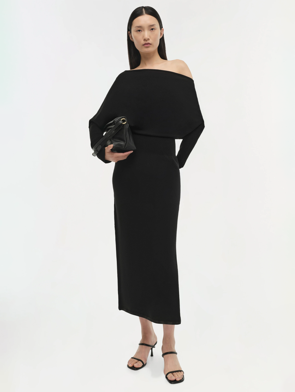 Janese Off Shoulder Knit Midi Dress