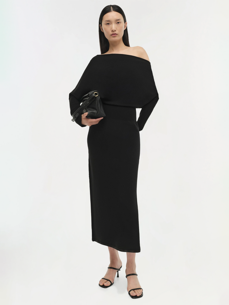 Janese Off Shoulder Knit Midi Dress