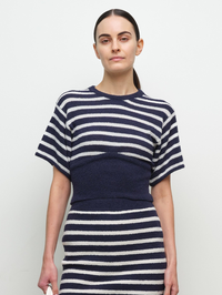 Aggie Boucle Tee by SIMKHAI-MIDNIGHT STRIPE-AMY Atelier
