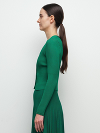 Ailany Rib Knit Cardigan in Kelly Green by SIMKHAI - View 3