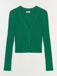Ailany Rib Knit Cardigan in Kelly Green by SIMKHAI - View 4