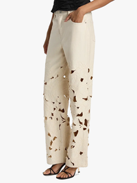 Betty Floral Cut Out Straight-Leg Jeans by SIMKHAI - View 3