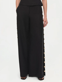 Cayman Studded Linen Wide-Leg Pant by SIMKHAI-Black-AMY Atelier