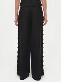 Cayman Studded Linen Wide-Leg Pant by SIMKHAI - View 3