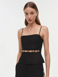 Cruz Studded Linen Cami by SIMKHAI - View 5