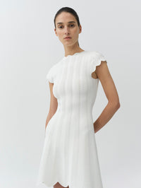 SIMKHAI EVALYNN SHORT SLEEVE MINI DRESS IN IVORY - 2