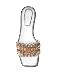 Faye Beaded Metallic Leather Flats by SIMKHAI - View 3