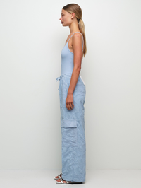 Georgiana Jacquard Cargo Pant in Sky by SIMKHAI - View 4