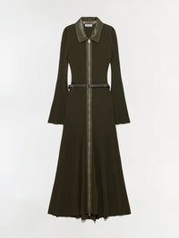 SIMKHAI Ismelle Collared Midi Dress in Dark Olive – Image 1
