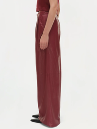 Kobie Wide-Leg Leather Pant by SIMKHAI - View 4