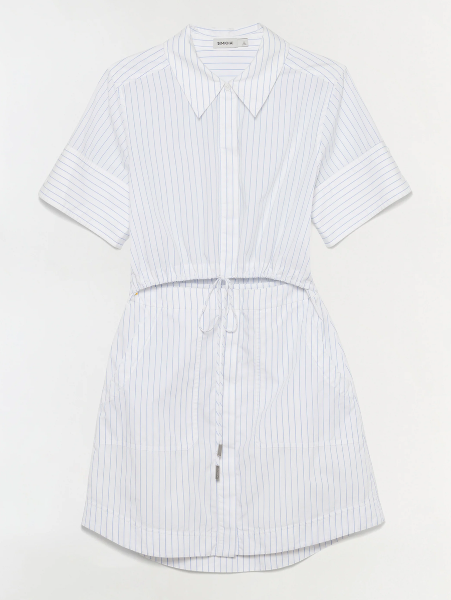 simkhai marci cotton mini dress Marcy Cotton Mini Shirt Dress SIMKHAI