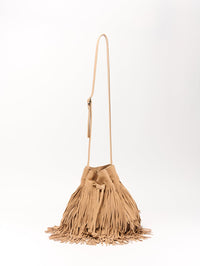 SIMKHAI MARENA SUEDE DRAWSTRING CROSSBODY IN LIGHT CAMEL - 1