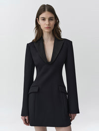 SIMKHAI Marina Blazer Mini Dress in Black – Image 2