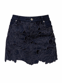 Winnie Floral Denim Mini Skirt