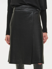 Raddix Leather Midi Skirt by SIMKHAI - View 6